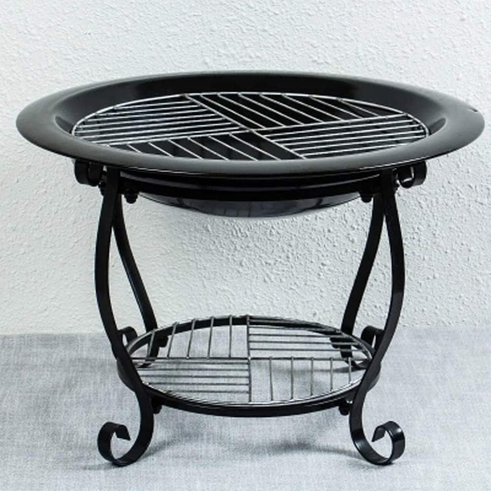 Iron Barbecue Stove for Cooking Food Multifunctional, Camping Fire Pit Campfire Stove, Campfire Charcoal Garden Decor Wood Stove Heating Stove with Grilling Mesh,L1