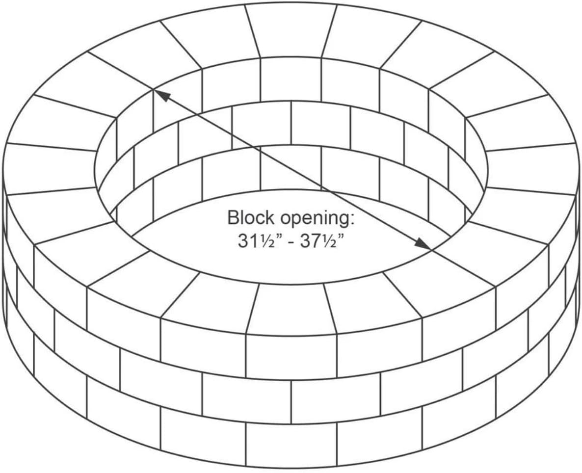 Firebuggz Heavy Duty Black Steel Fire Pit Ring Insert for Outdoors - 31” Round Insert, 38