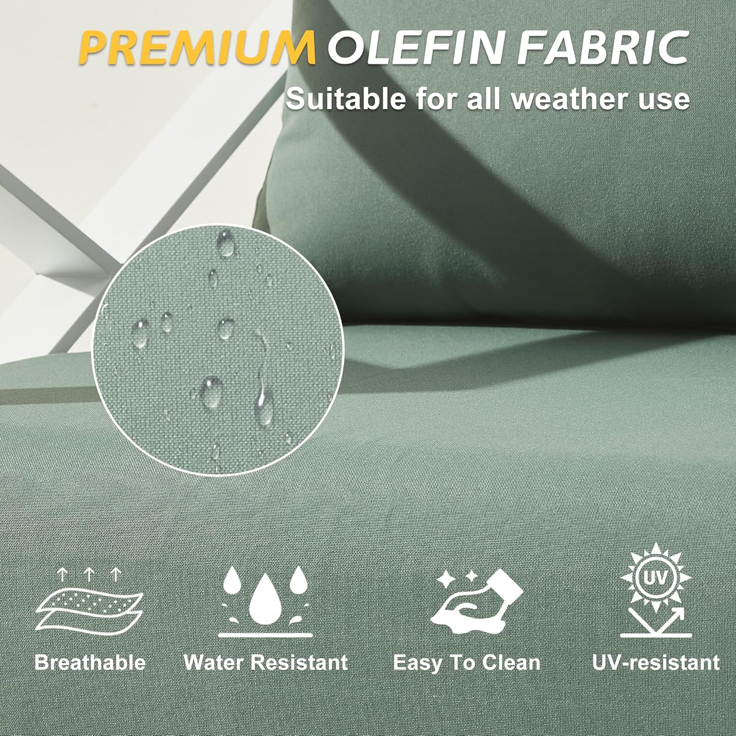 Aluminum Patio Furniture Set with Oversized Fire Pit Table, 7-Piece All-Weather Outdoor Conversation Set with Swivel Rocking Chairs, Oversized Modern Sofa for Backyard,Deck,Balcony–White