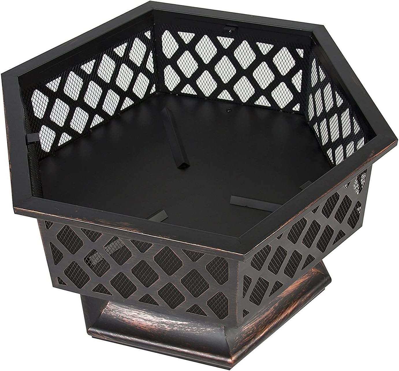 Fire Pit for Outdoor Garden Patio, Outdoor Fire Pit Grill, Large Hexagonal Wood Burning Firepit for d Garden, Patio Or Camping