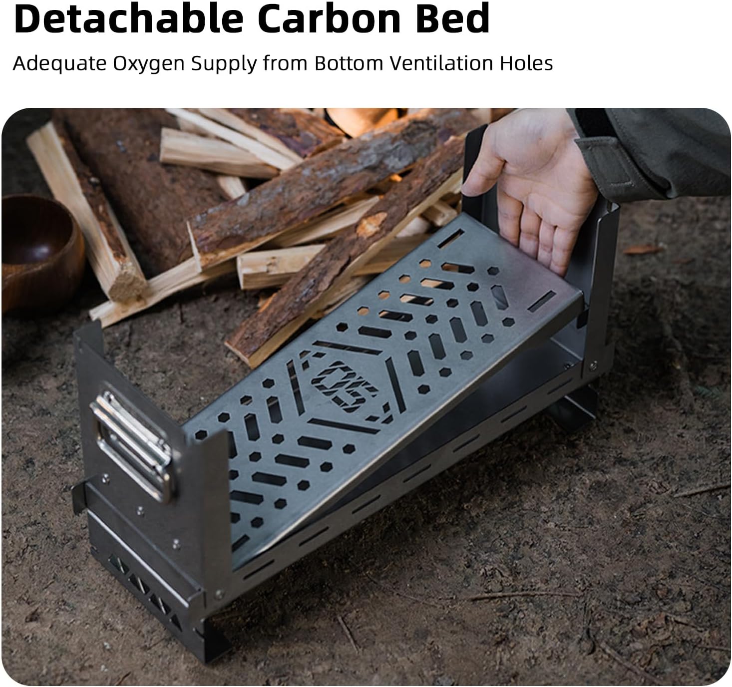 Outdoor Wood Burning Stove,Portable Folding Stainless Steel Stove,IGT Secondary Combustion Camping Fire Pit for Cooking, Tent, Hiking, Fishing, Backpacking