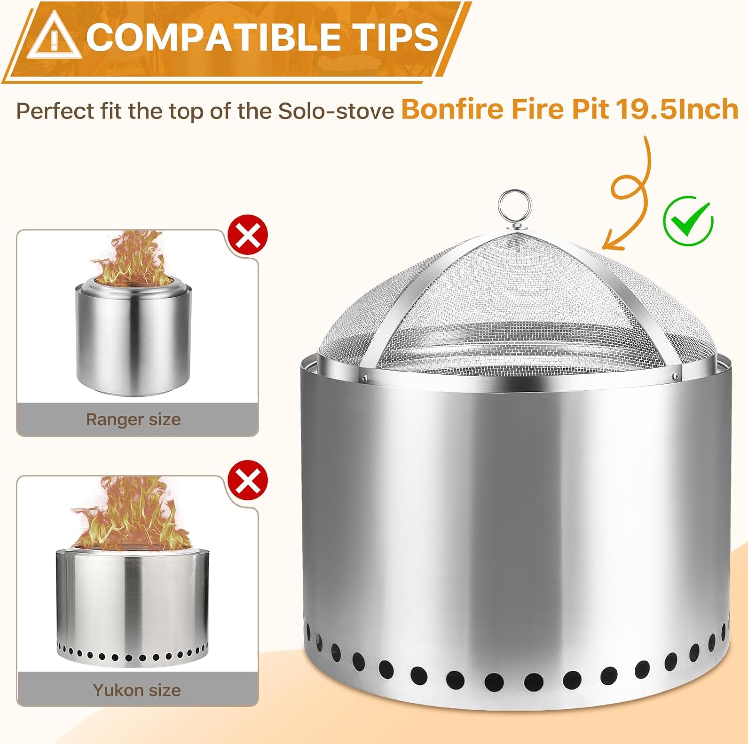 Fire Pit Spark Screen for Solo-Stove Bonfire 19.5