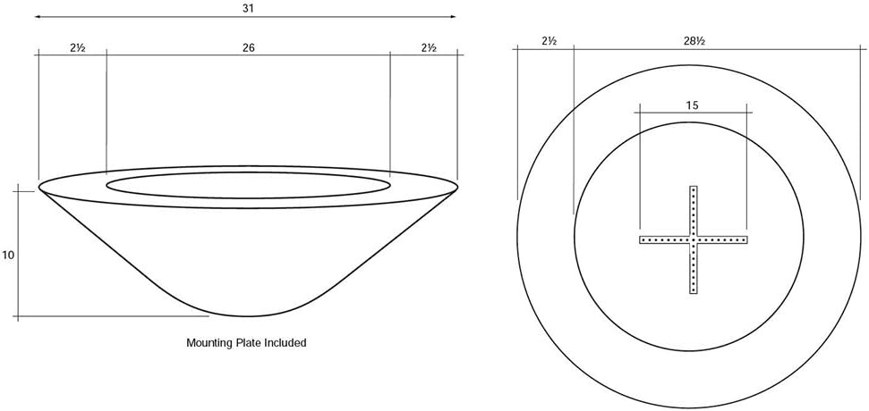 Prism Hardscapes Embarcadero Concrete Gas Fire Pit (PH-437-4LP), Propane, Pewter, 31-Inch