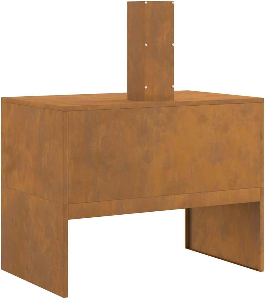 vidaXL Outdoor Fire Pit Stove Garden Weathering Steel for Large Logs Rustic Heating Perfect Patios and Camping Log Wood Fired Patio Durable Metal