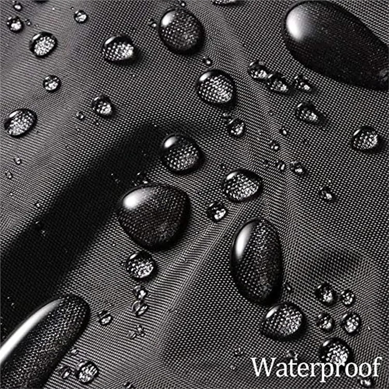 35.5 Inch Tall Heavy Duty Waterproof Outdoor Fireplace Cover Oxford Cloth Black Drawstring Fire Pit Protection for Patio Fireplaces