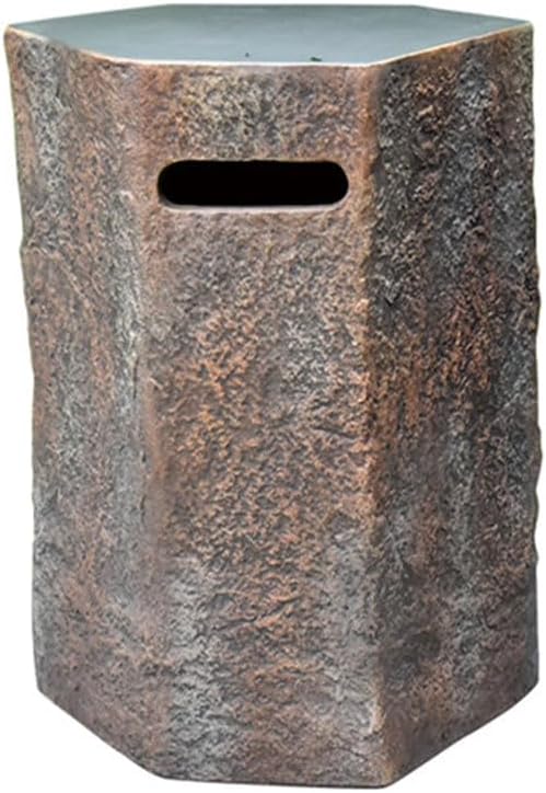 Elementi Columbia Propane Tank Cover Fire Pit Accessories Round 19 Inches Concrete Outdoor Side Table Fits Standard 43 Pound Propane Tank Hideaway Table