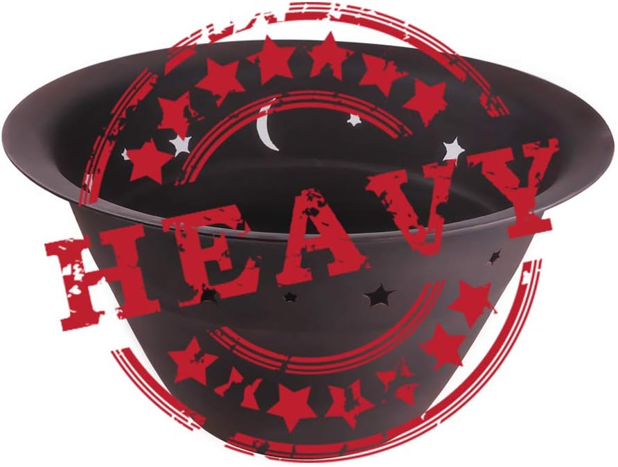 Fire Pit Bowl with Mesh Screen - Cast Iron Outdoor Round Wood Burning Fire Pit for Backyard Patio Garden with Fireplace Poker