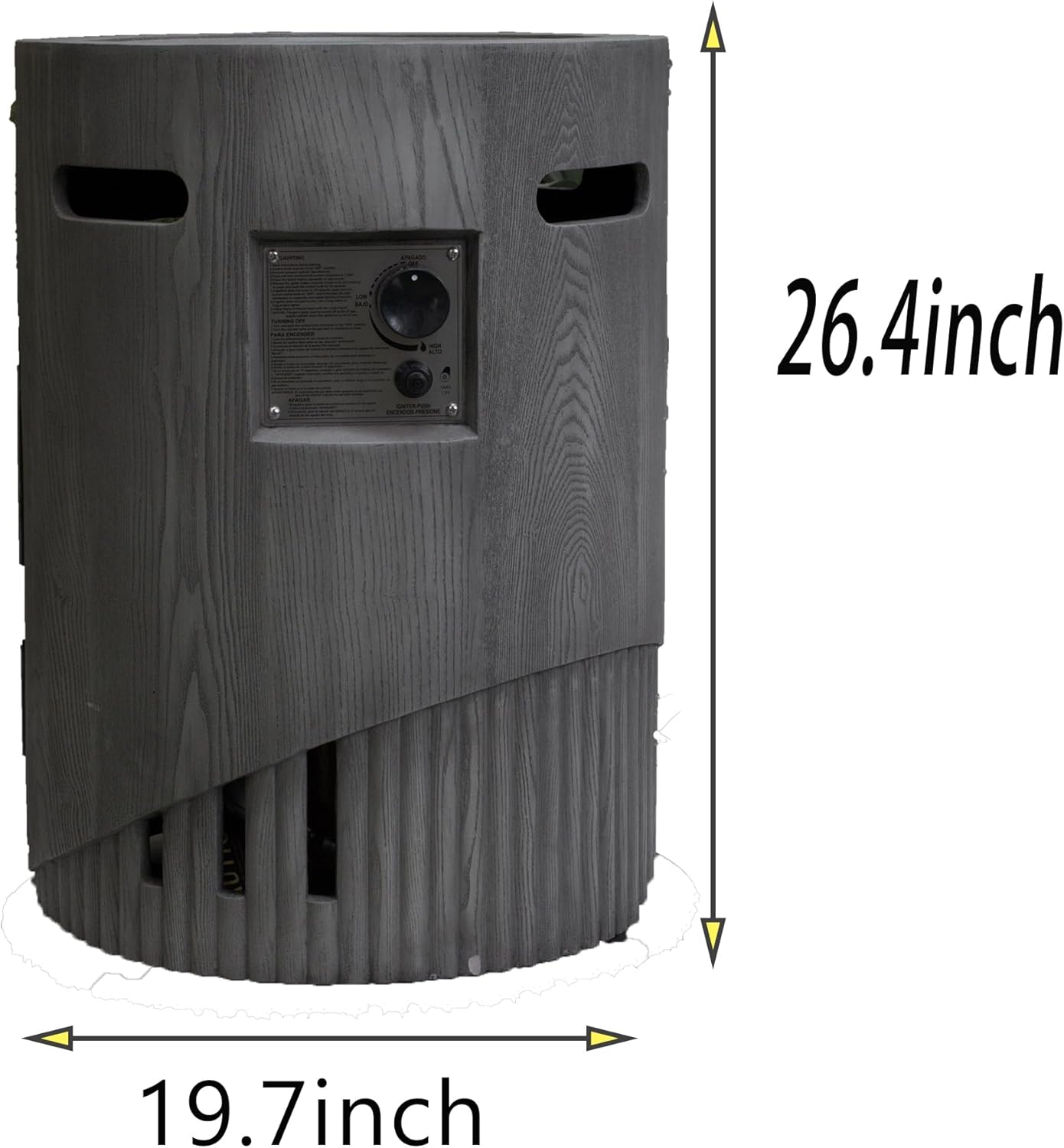 20 Inch Round Outdoor Gas Fire Pit 32000 BTU Patio Fire Pit with Lava Stone and Rainproof Cover,Magnesium Oxide Cultured Stone Surface Finished for Backyard