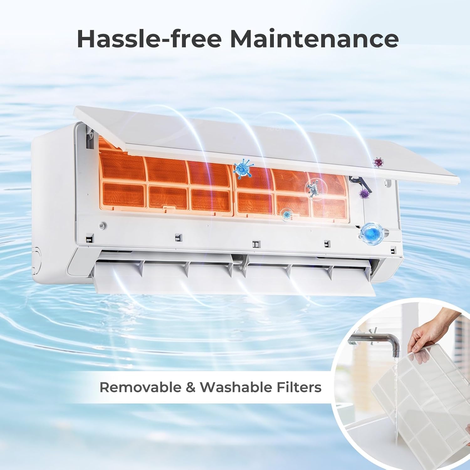 SIMOE 18K Dual 2 Zone Mini Split Air Conditioner Heat Pump, 9000 BTU+ 9000 BTU, Heat Lower as -13°F, 22 SEER2, Wifi Enabled Multi Zone Ductless Mini Split AC Work with Alexa, Pre-Charged Condenser