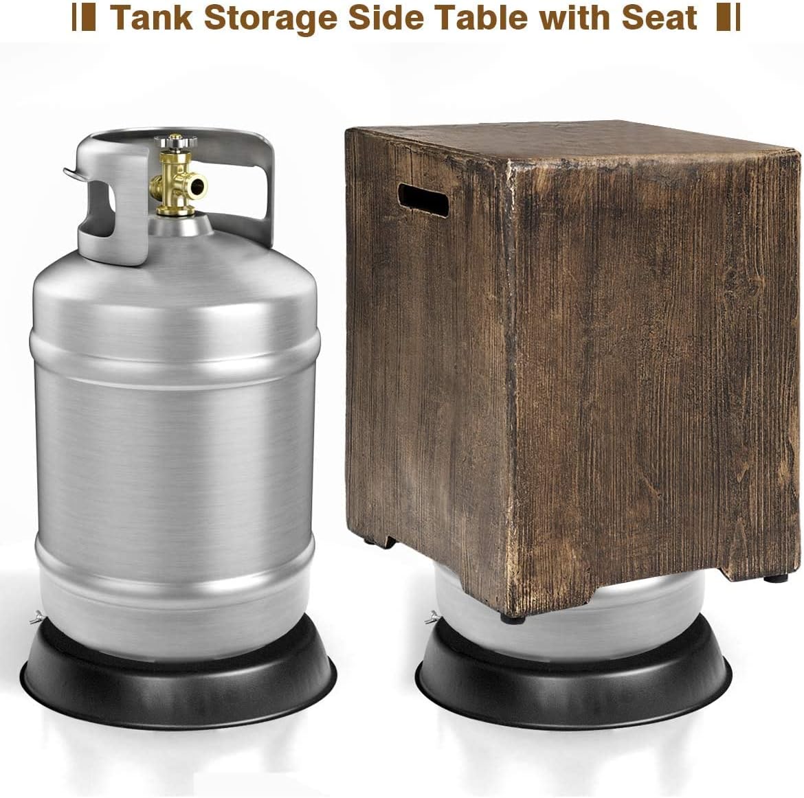 Topment 48-Inch Propane Fire Pit Set, 50,000 BTU Rectangular Gas Fire Pit Table with Lava Rocks, Waterproof Cover, Patio Rustic Outdoor Fireplace with Adjustable Flame, Propane Tank Holder Included