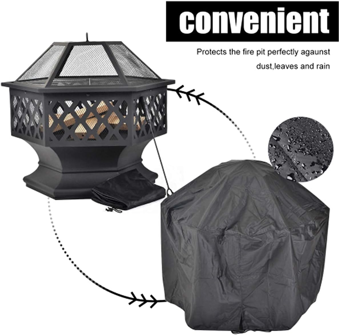 Garden Fire Pit,3 in 1 Outdoor Fire Pit Table for,Ice Pit,Patio Heater,Metal for Outside Camping Barbecue,21