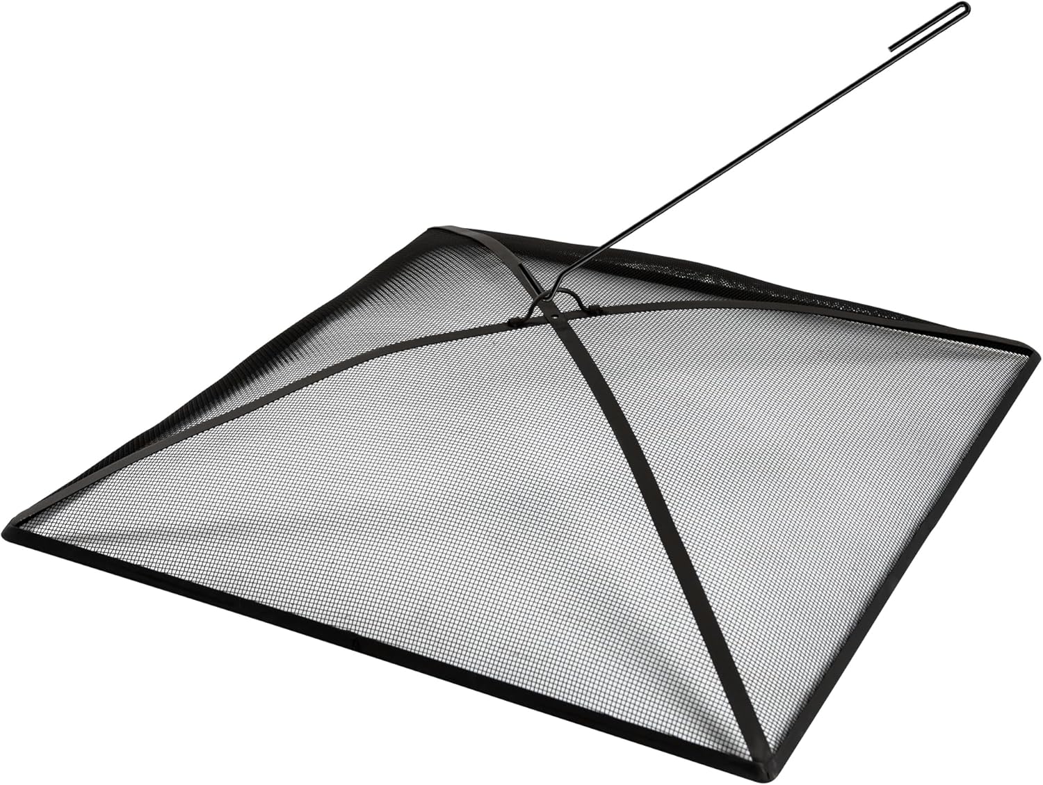 WeCooper Heavy Duty Fire Pit Spark Screen Cover,36in Steel Mesh Square Fire Pit Screen, FirePit Ember Guard with FirePit Poker