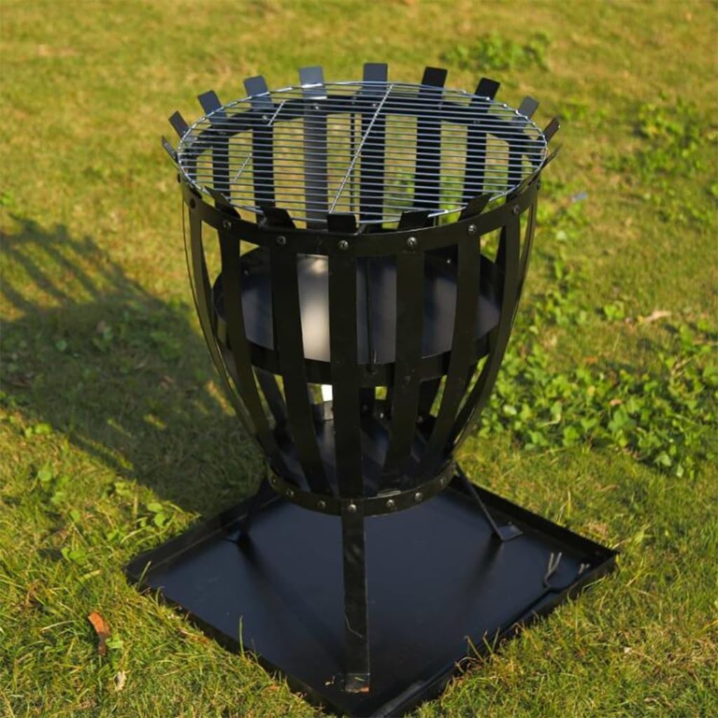 Campfire Stove with Chassis Firewood Stove, Outdoor Camping Party Large Wooden Campfire Stand Firewood Stove Charcoal Barbecue Grill