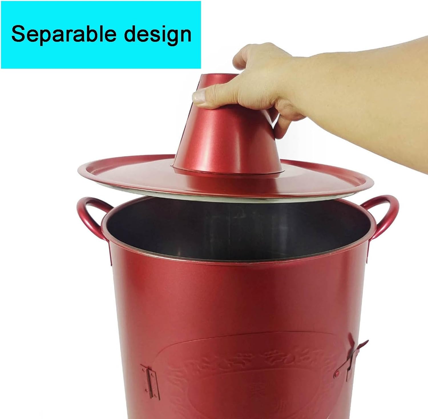 Burn Barrel, Outdoor Fire Pits,Burn Barrel Trash，Stainless Steel Incinerator Cage with Lid，Incinerator，Fire Pit, Burning Garbage, Leaves, Yard Waste, Debris Paper(34cm/13in)