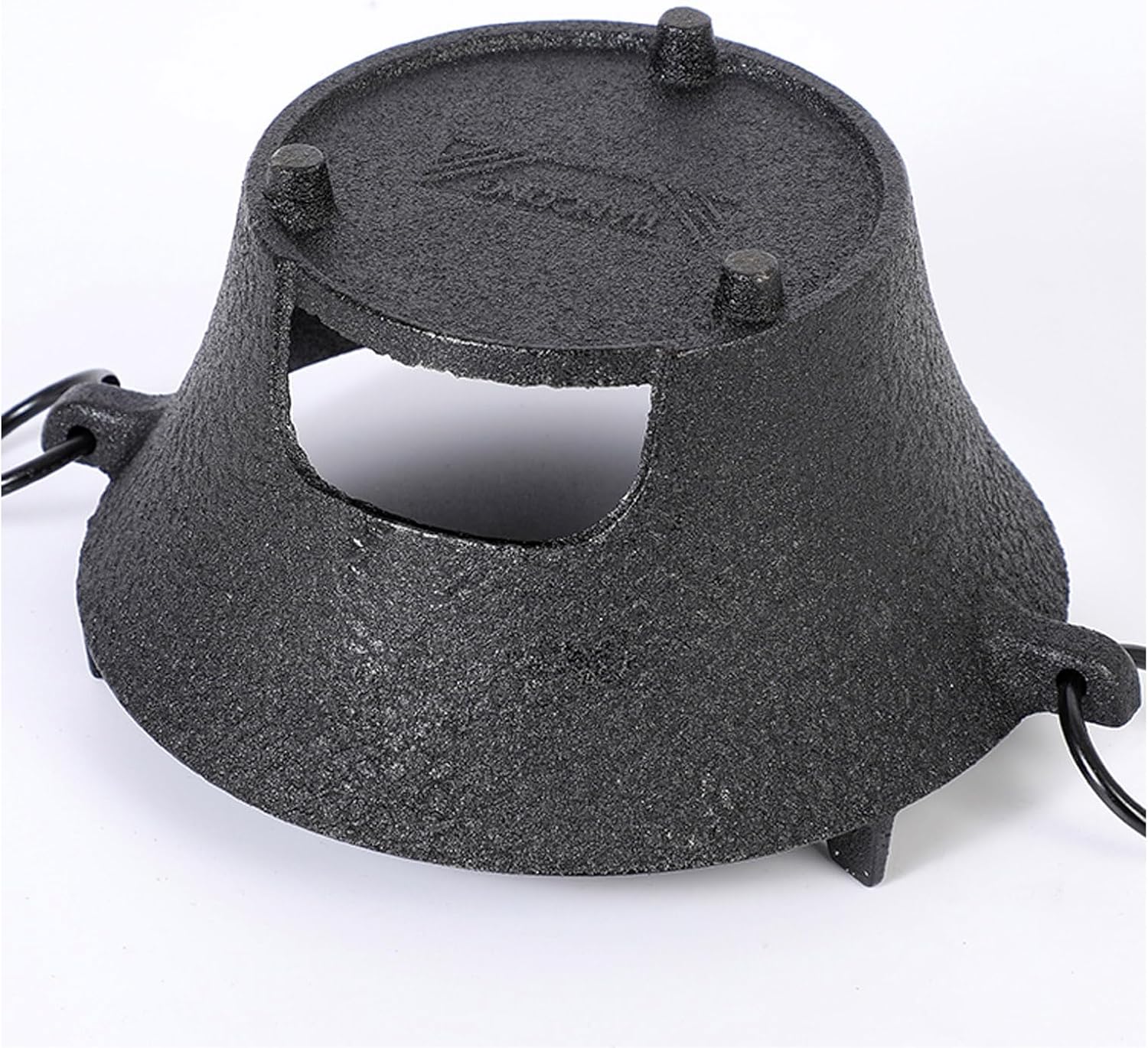 Cast Iron Fire Pit,Fireplace,One-Piece Moulding + Wooden Tray,with Double Ear Puller for barbecues,Outdoor Cooking Utensils and Patio Heating, 16 cm/20 cm/23 cm/25 cm/28 cm (Diameter 16CM)