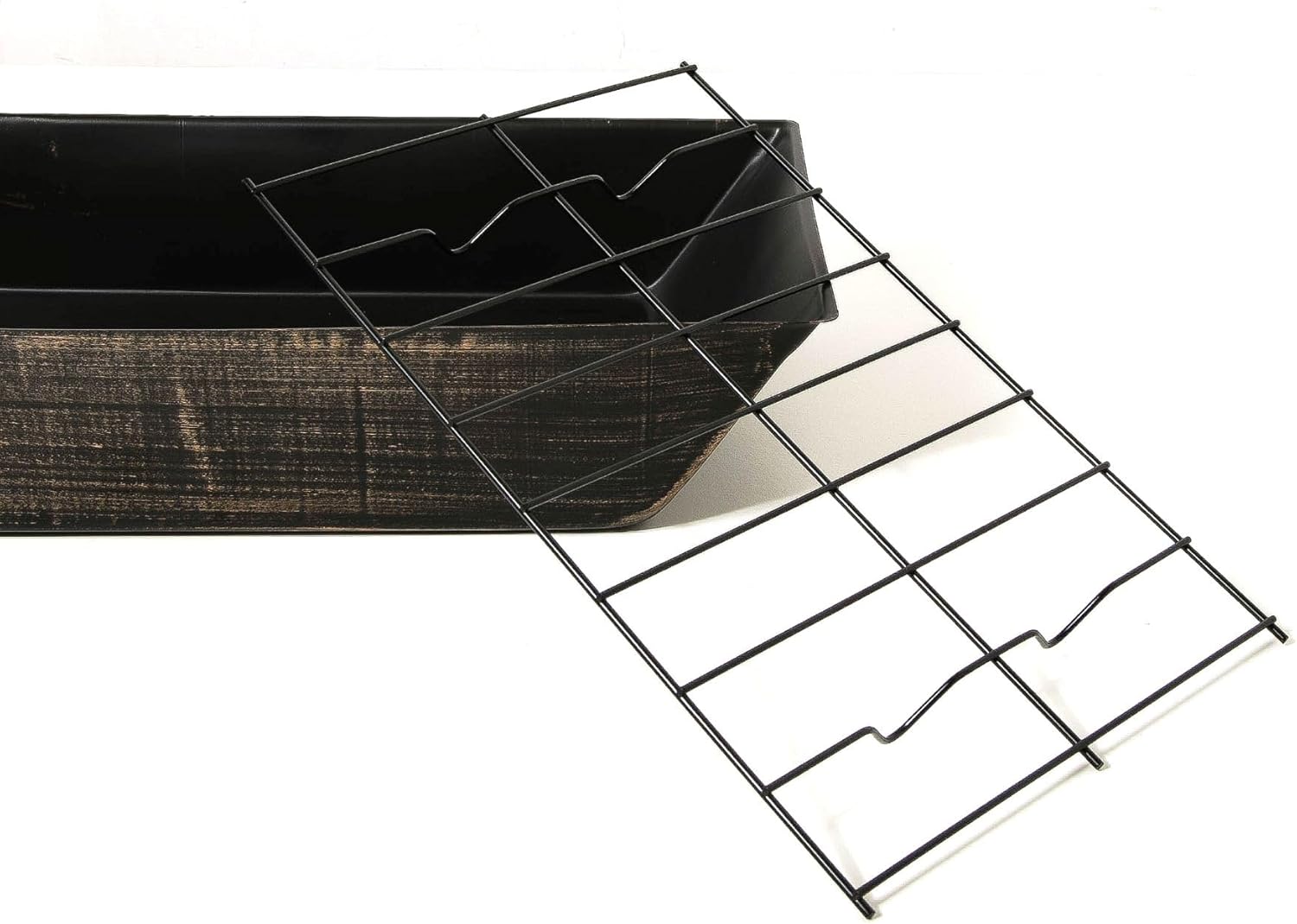 Outdoor Wood Burning Fireplace, Black Steel, 32.3x17.7x36.8 Inch, with Log Storage, Mesh Screen, Chimney Design, Fire Pit for Patio, Backyard