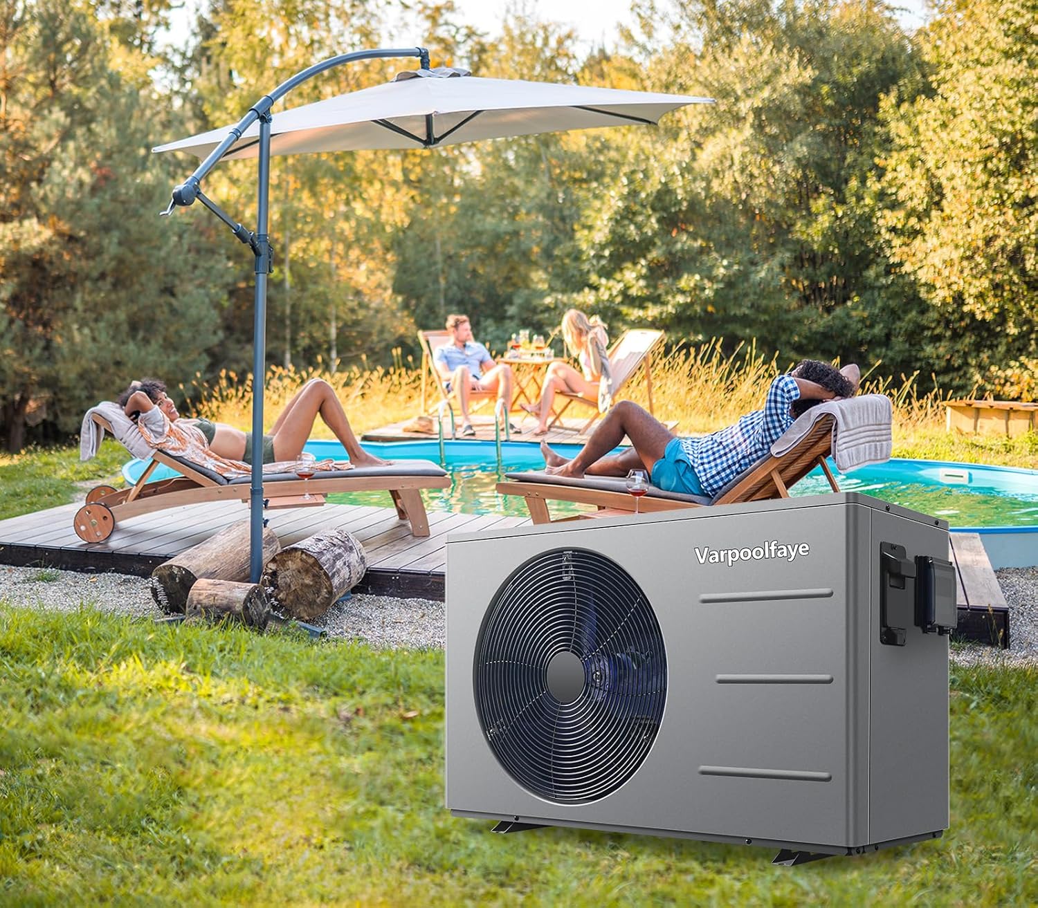 40000 BTU Pool Heater for Above Ground Pool | 12000 Gallons Electric Pool Heater for Inground Pool | WiFi Control | Heating and Cooling Pool Heat Pump 220V 60HZ