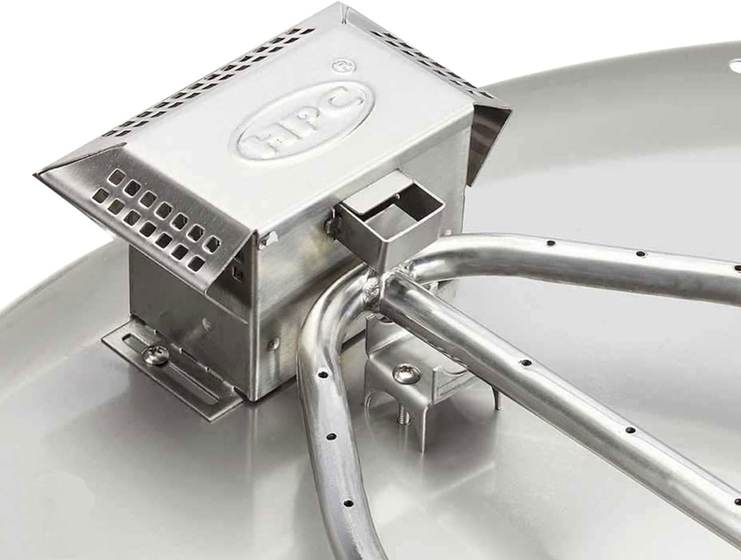 HPC Fire Hi/Lo Electronic Ignition Fire Pit Kit (PENTA30EI-HI-LO-LP-120VAC), Propane Gas, 30-Inch Flat Pan