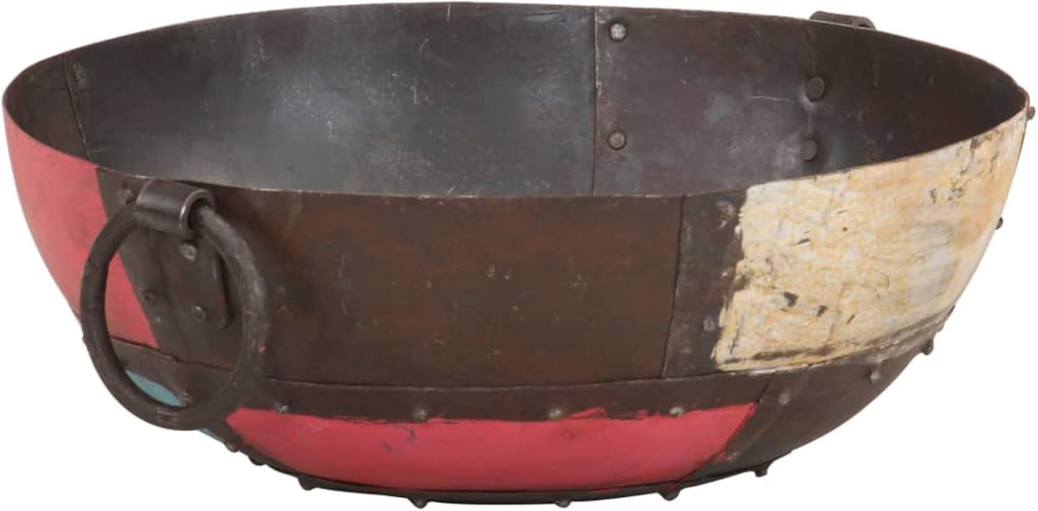 Rustic Colorful Iron Fire Bowl Ø40 cm Outdoor Fire Pit Garden Fire Pit Fire Bowl Black for Garden Terrace