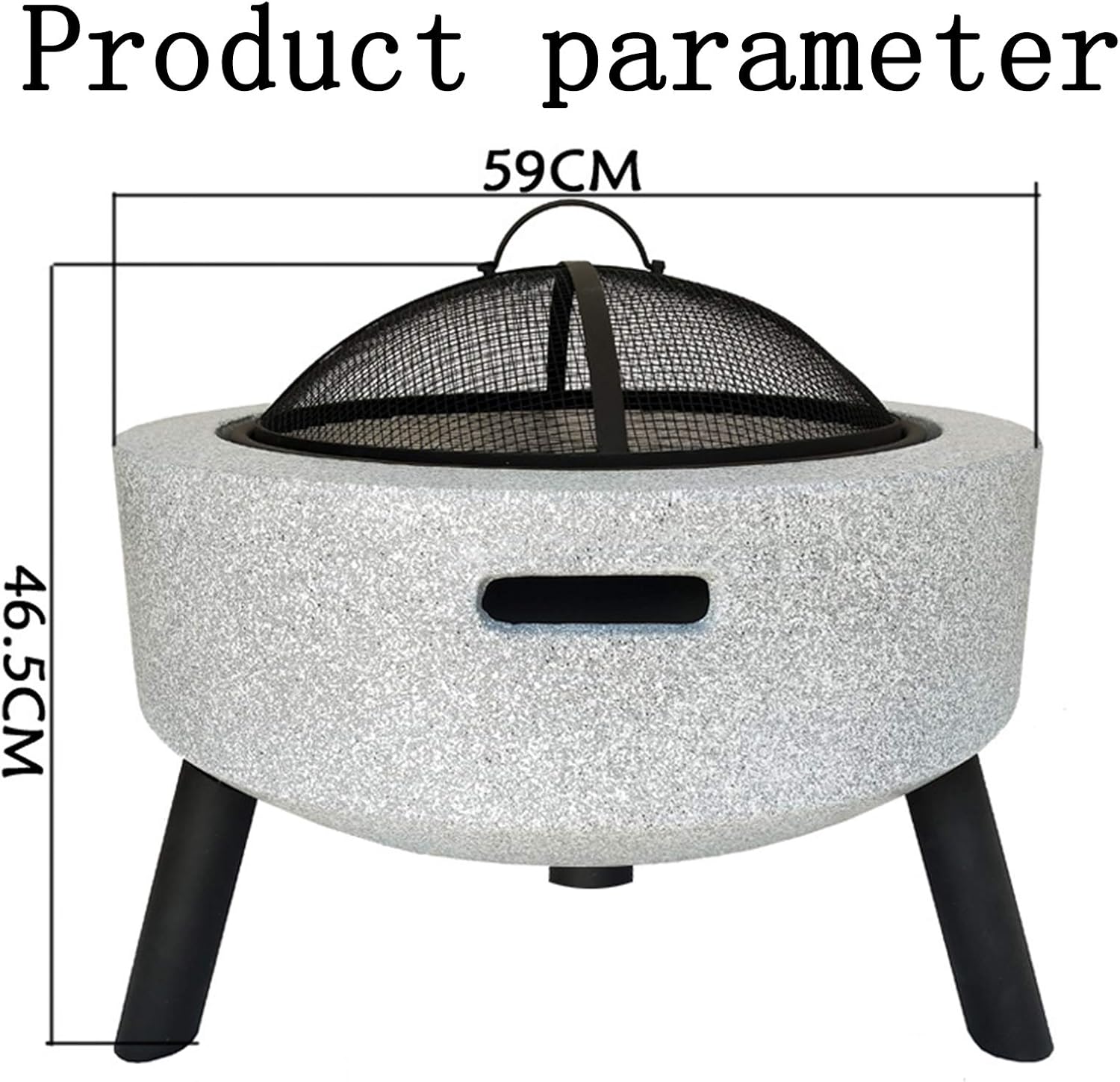 Wood Burning Fire Pit Backyard Patio Garden Fireplace BBQ Grill Bowl with Grill Grate 2 in 1 Fireplace for Bonfire Barbecue in The Wild for Camping Outdoor Heat, Black