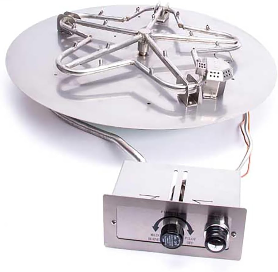 HPC Fire Push Button Flame Sensing Gas Fire Pit Kit (TOR-PENTA36FPPK-FLEX-NG), 36