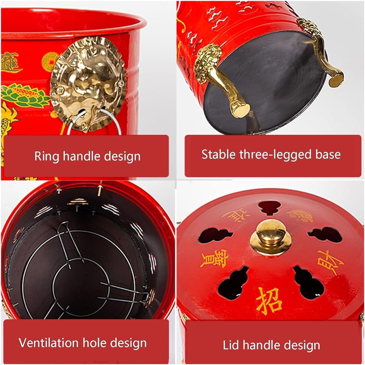 Smokeless Burn Barrel,Burn Barrel, Burn Barrel Outdoor Fire Pits Burn Barrel Trash，Stainless Steel Incinerator Cage with Lid，incinerator，(30cm(11.8in))