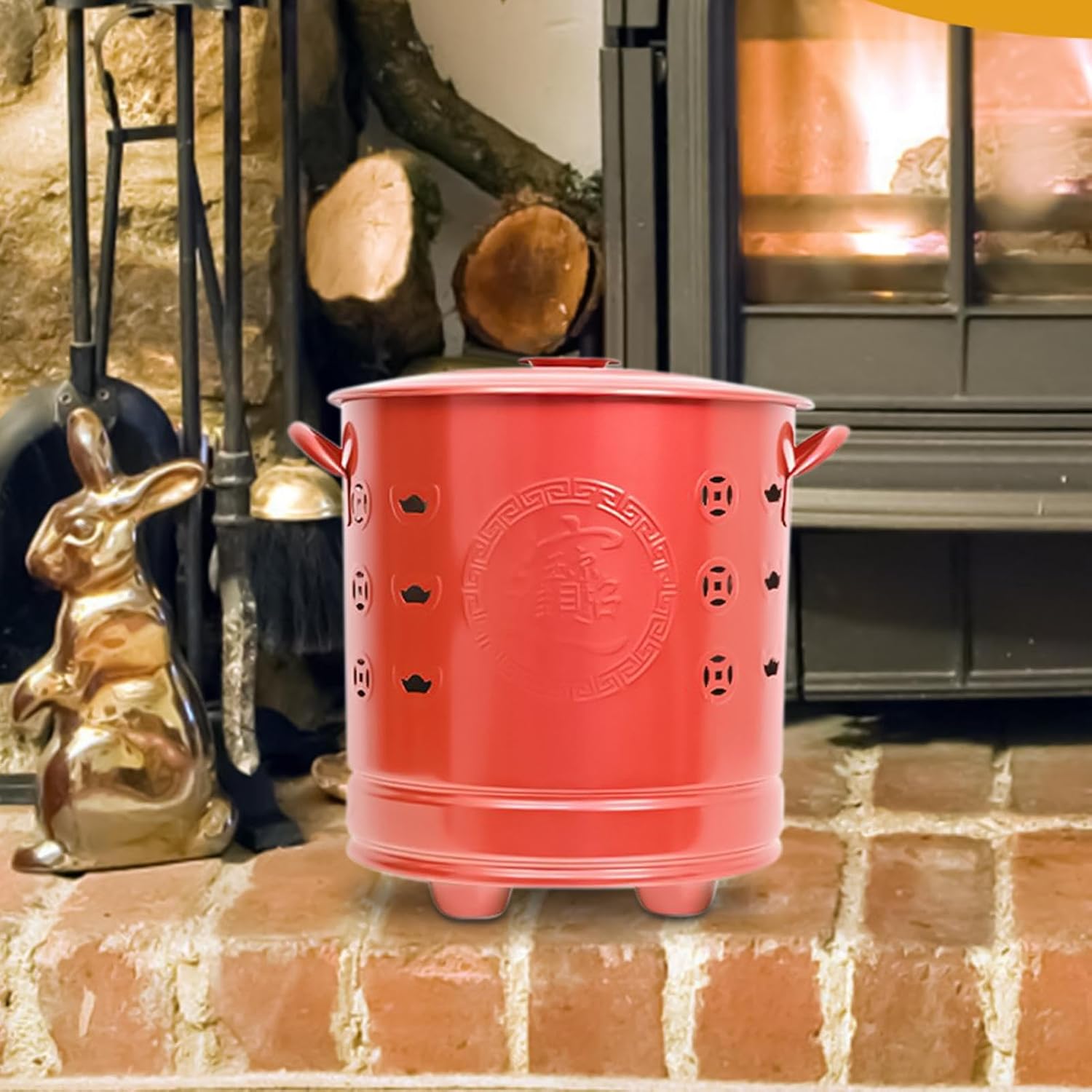 Burn Barrel, Stainless Steel Burning Fire Barrel with Lid, Outdoor Fire Pit for Trash, Paper, Yard, Courtyard, Backyard, Garden, Patio, Camping, and Fireplaces, Durable and Heat-Resistant for Home