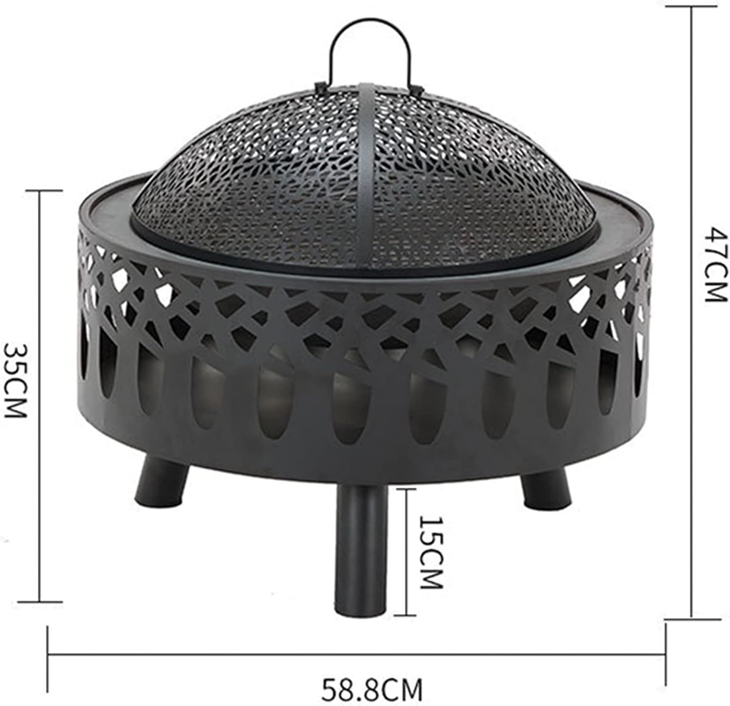 Fire Pits & Bowls, Indoor Smokeless Heating Basin w/Spark Screen, Outdoor Charcoal/Wood Burning Fireplace Stove, Barbecue Grill Firepit for Backyard/Patio/Camping BBQ/Bonfire