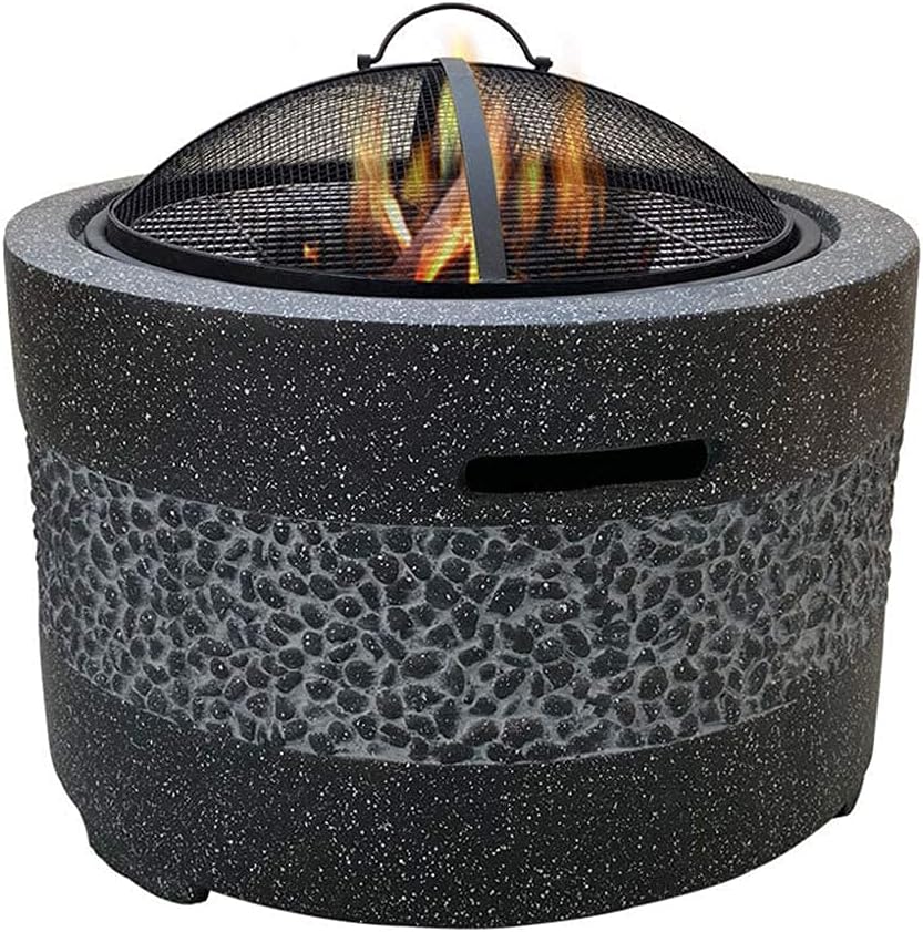 Small firepit, Fire Pit with BBQ Grill Shelf, Firepit Garden Patio Heater/BBQ/Ice Pit Fashionable and Artistic Magnesium