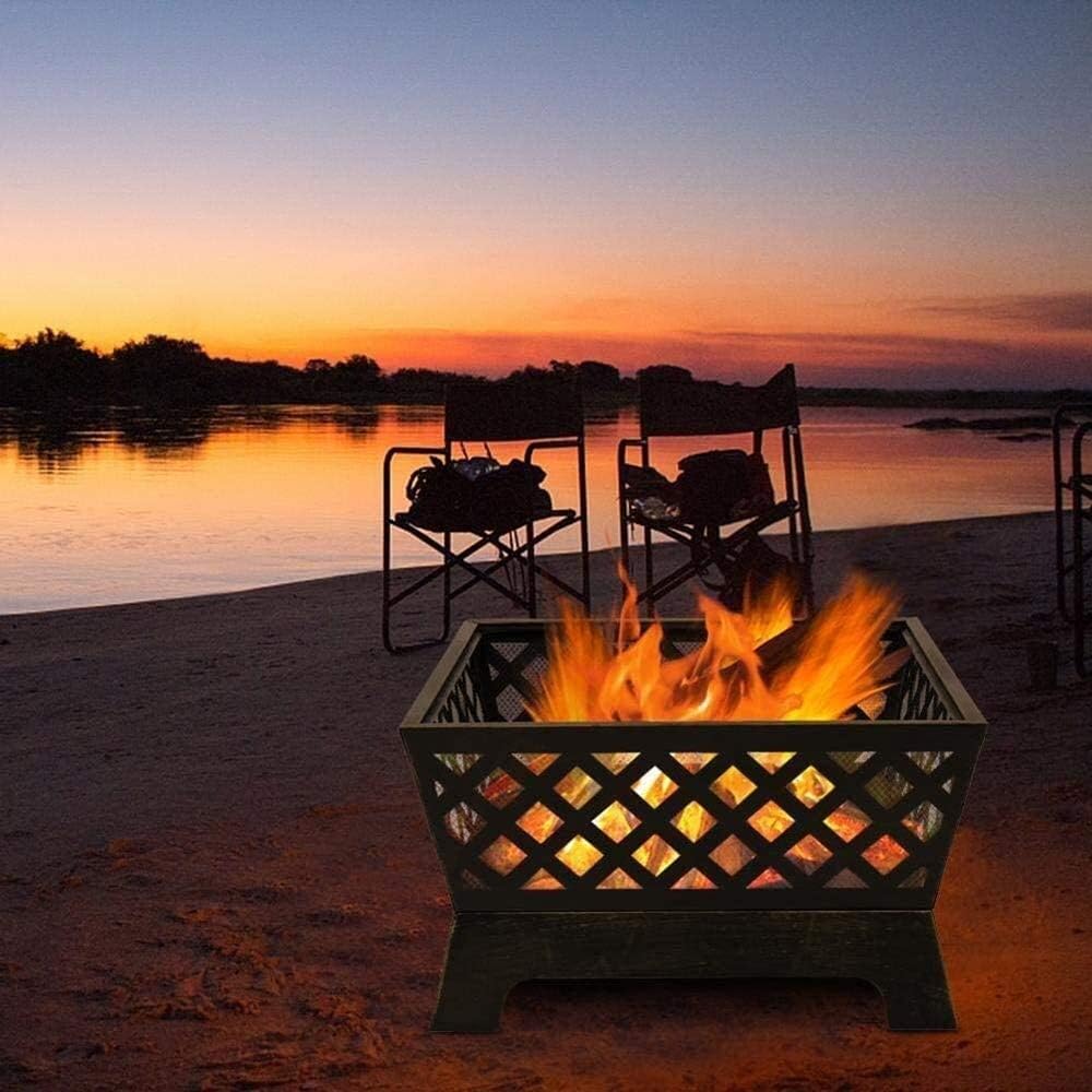 Fire Pits Outdoor Wood Burning Outdoor Mesh Brazier Garden Patio Heater,Wood Burning Fire Pit