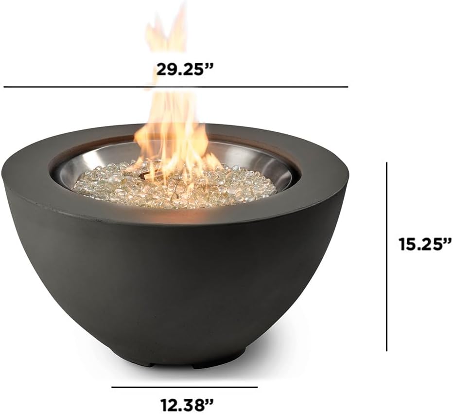 The Outdoor GreatRoom Company Cove Gas Fire Pit (CV-20MM), Midnight Mist, 29.25-Inch