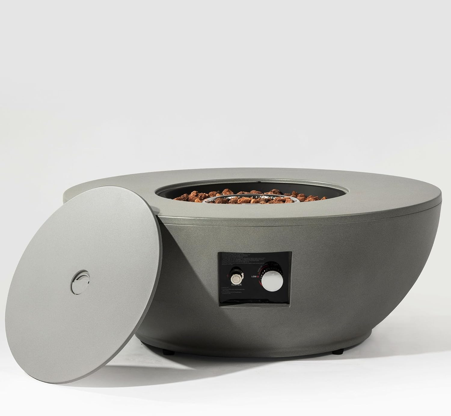 Steel Propane Fire Bowl Outdoor Round Propane Fire Pit with Tank Holder