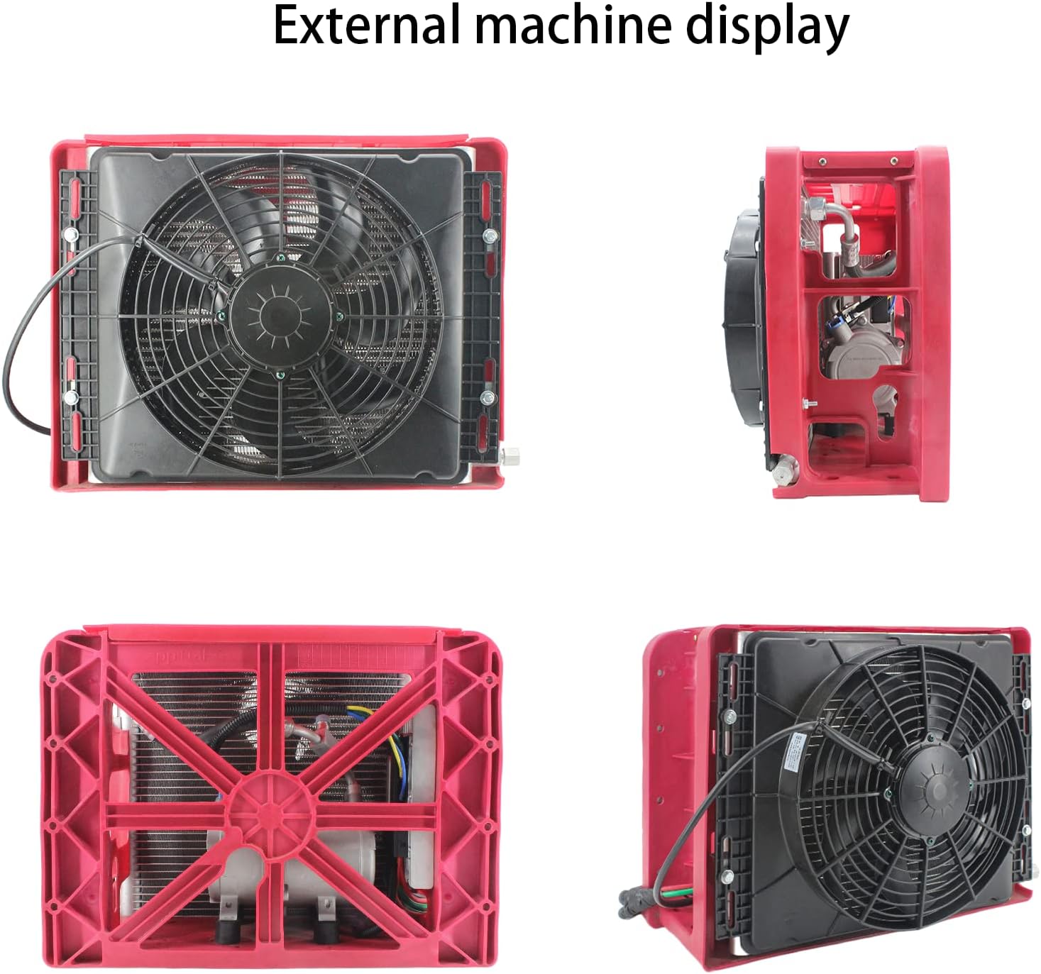 Universal 12V electric conditioner, dual use cold and hot/TPC electric heating function 12 volt dc air conditioner, for trucks, camping vehicles, excavators, vans, rv ac unit (12V)