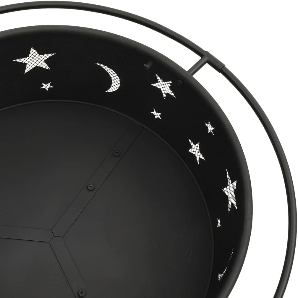CHARMMA Fire Pit with Poker and Mesh Cover for Ourdoor Patio,Backyard,Camping,Porch 29.9