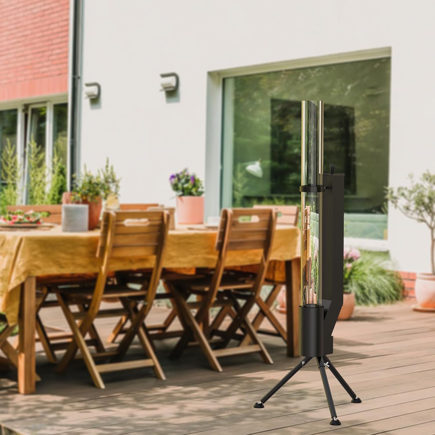 ONLYFIRE OUTDOOR LIVING Patio wood pellet Fire Pit with Ash Tray, Portable Pellet Heater for Camping Backyard Porch Coffee Shop Outside Restaurant, Bonfire Party, RV, Tailgating, Beach, FP042