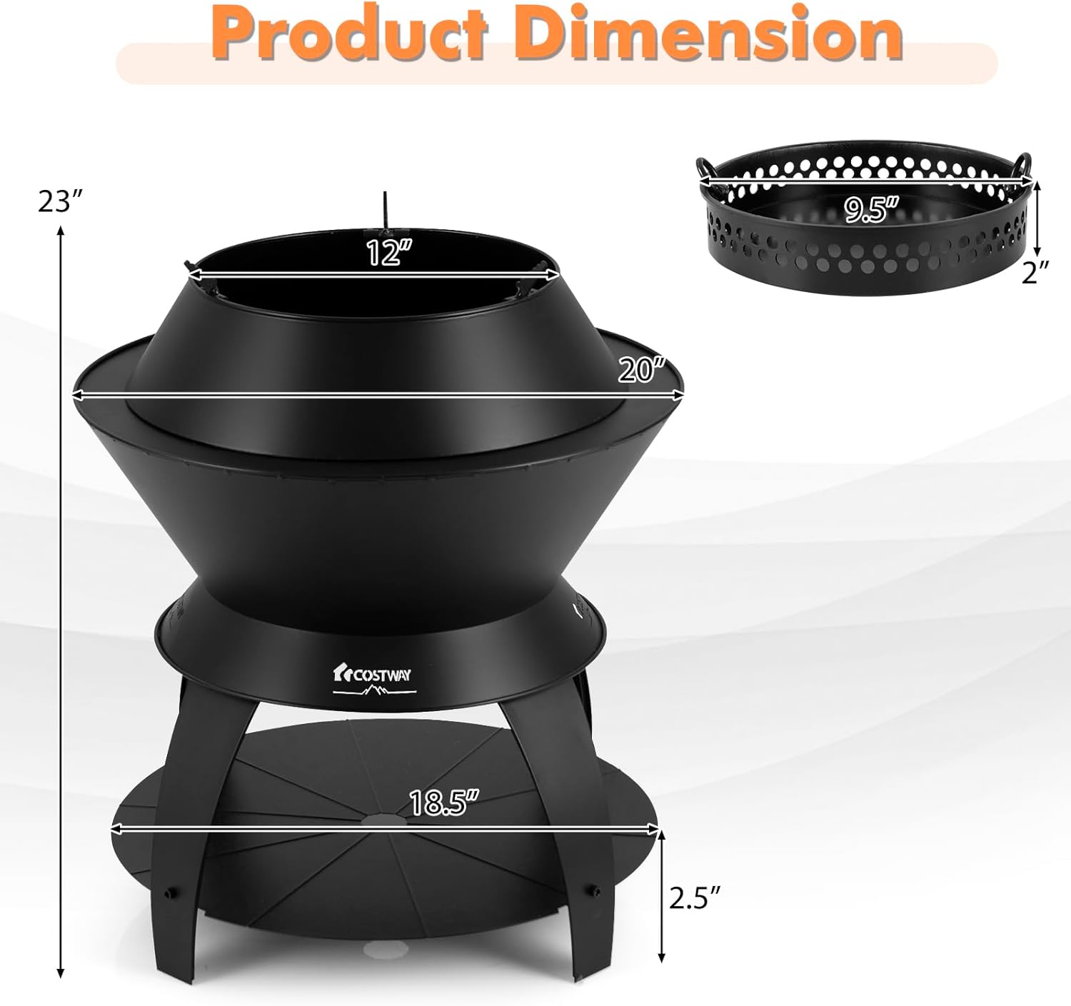 Giantex 3-in-1 Outdoor Fire Pit, 20