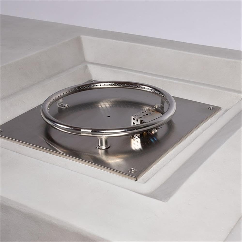 Direct Wicker Stainless Steel & Concrete Fire Pit Table with Burner in Gray