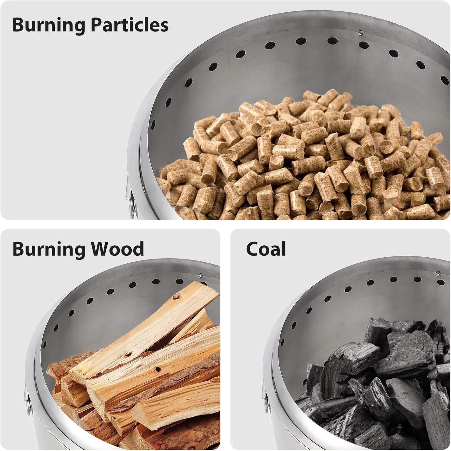 20.5 in Smokeless Outdoor Fire Pit - 24 LBS Stainless Steel Wood Burning Stove w/360° Airflow & Ash Pan, Portable Fireplace for 4-6 People, Backyard, Patio, Camping