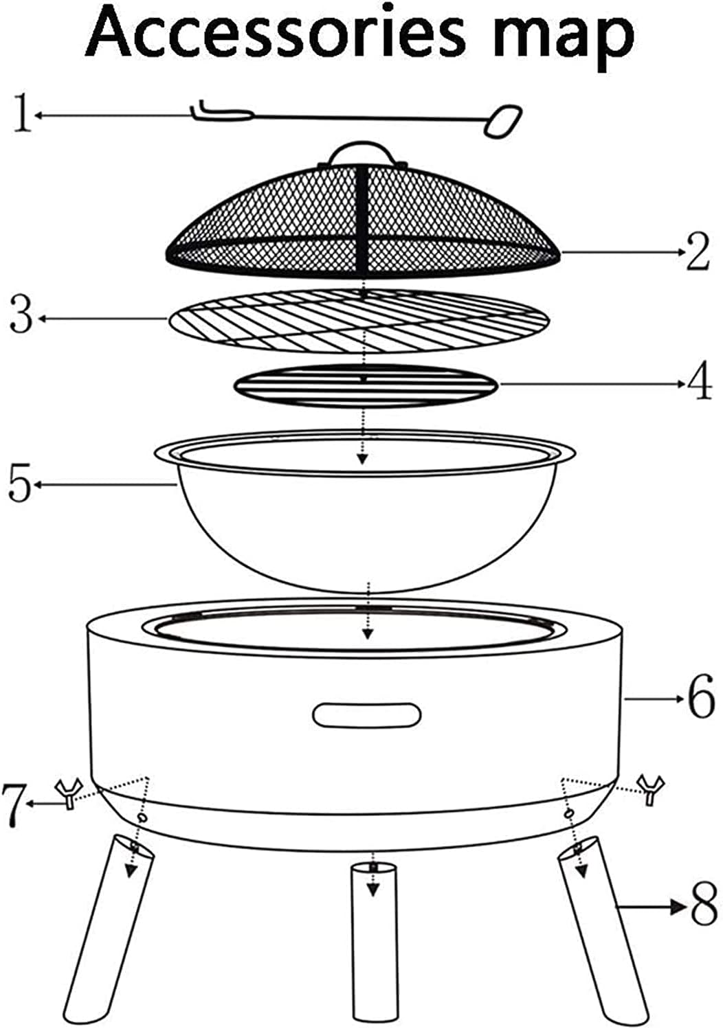 Fire Pits,BBQ Grill,Outdoor Camping Picnic Bonfire Patiord Garden Beaches Park,Marble Finish,Family Essential Multifunctional Stove