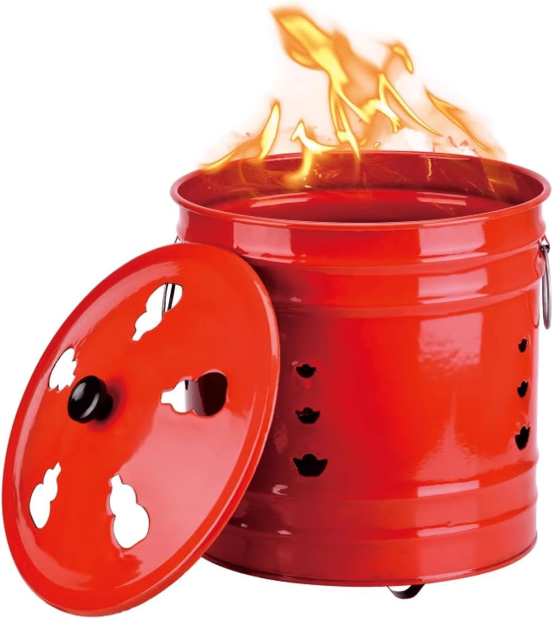 Incinerator Burn Barrel, Metal Garden Fire Pit Cage, Yard Debris Furnace, Burning Bin Bucket, for Waste, Garden, Leaf Wood, Bonfire, 35 * 35 * 35cm