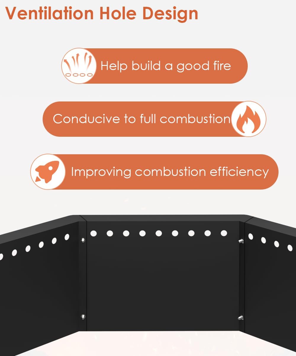 Mocomax Smokeless Fire Pit Ring and Vertical Fire Pit Grate