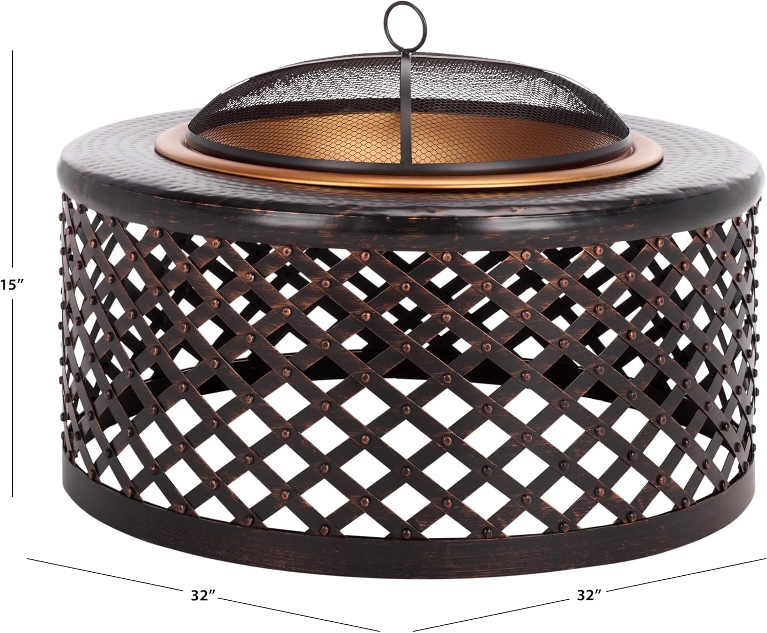 Safavieh Outdoor Collection Jamaica, Copper and Black Fire Pit,
