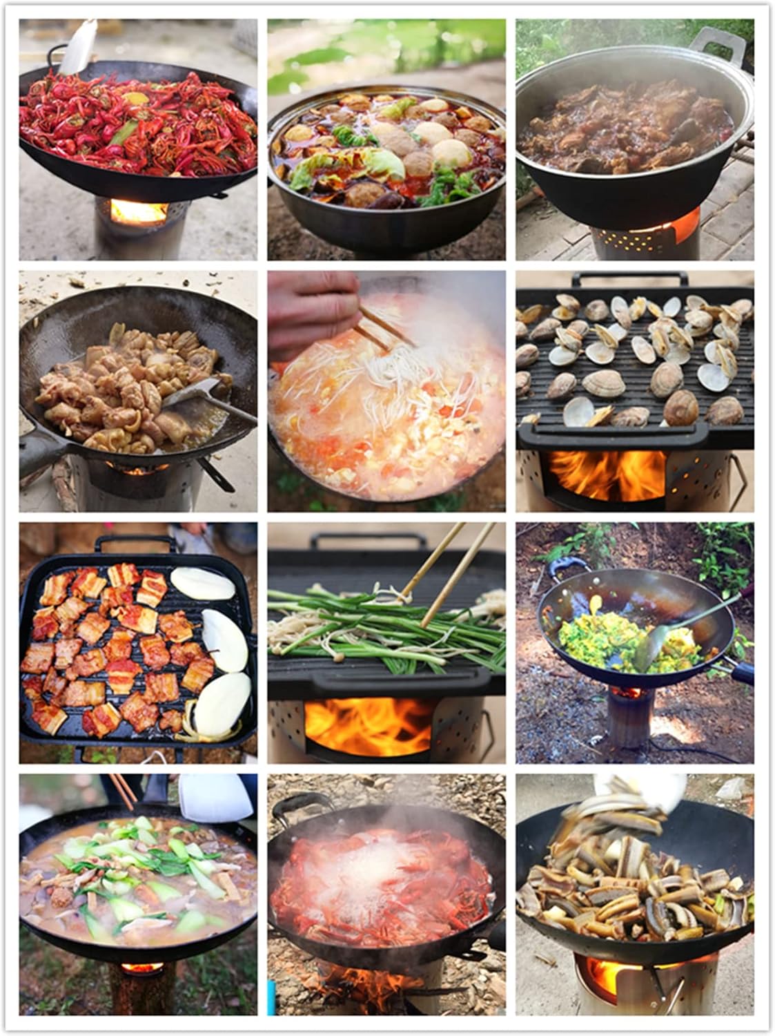 Stove Bonfire Fire Pit - Smokeless Stainless Steel Outdoor Firepit | Portable Backyard Natural Wood Burning Firebowl | No Gas or Propane Required,C