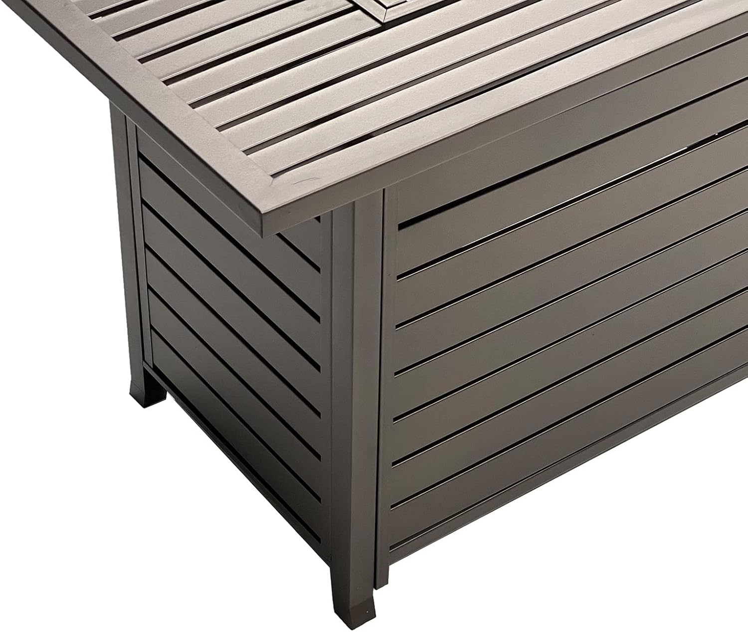 LEGACY HEATING 57 Inch Propane Fire Pit Table, 50,000BTU Outdoor Gas Fire Pit, 2 in 1 Rectangular Firepit Extruded Aluminum w/ Lid, Glass Beads, ETL Certified for Gatherings on Garden Backyard, Mocha