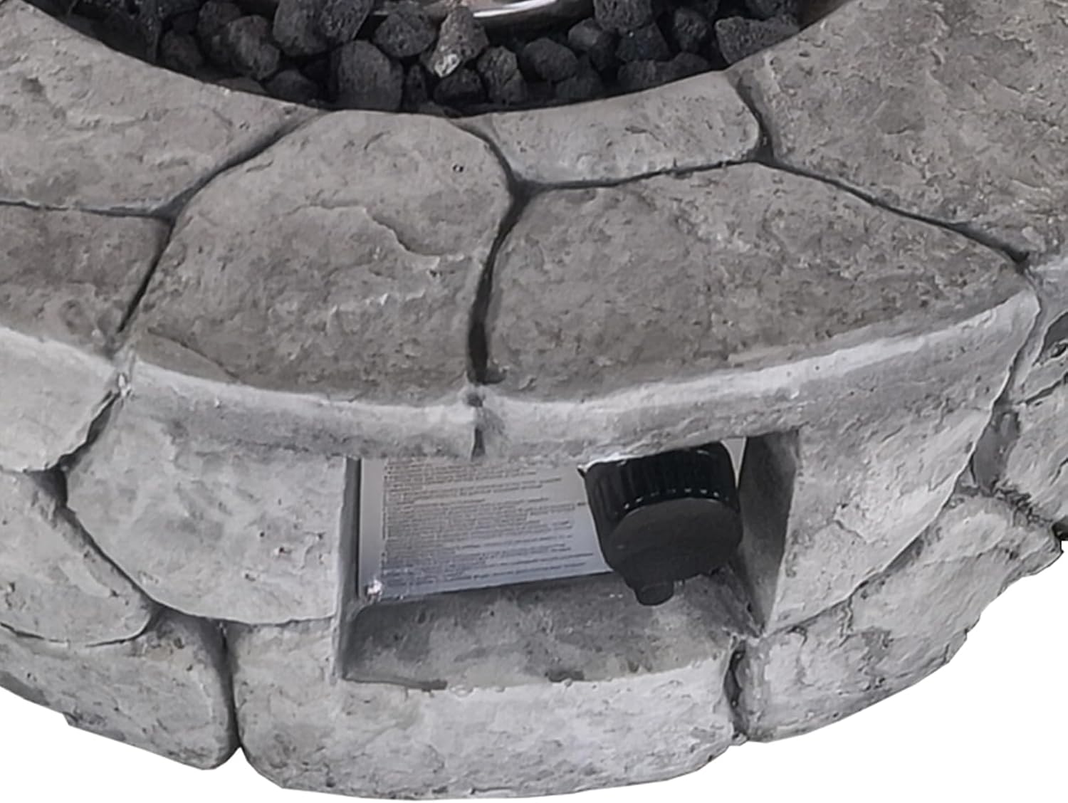 Living Source International Concrete Propane/Natural Gas Fire Pit Table Fireplace Home Furniture [CM-1008 ](Stone Gray, Size :- 28'' H x 28'' W x 9'' D)