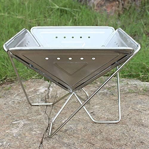 Fire Pits Outdoor Wood Burning Outdoor Fire Pit, Portable Fire Pit,Integrated Design, High Temperature Resistant Stainless Steel, Multi-Purpose with Cover BBQ Cooking for Outside Camping