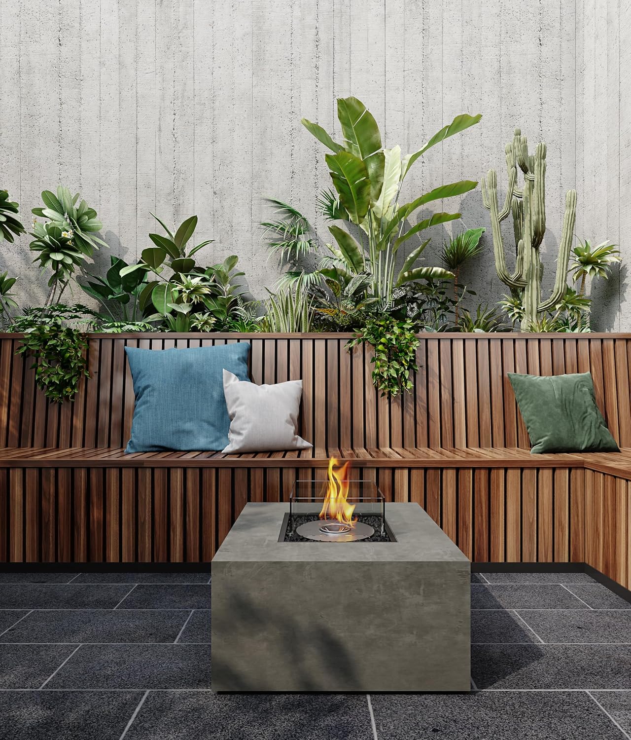 Chaser 38 Natural Fire Pit | Contemporary Fireplace | Gas Fire Pit | Indoor Portable Fire Pit Table | Smokeless | Weather Resistant | Outdoor Fire Pit | EcoSmart Fire