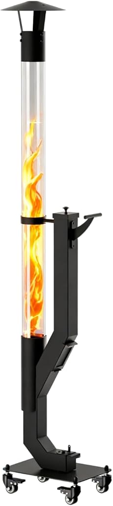 yoyomax Wood Pellet Patio Heater, Outdoor Pellet Heater, Portable Wood Pellet Fire Pit with Ash Tray Patio Rocket Stove for Backyard Camping Garden Balcony, PH08PRO