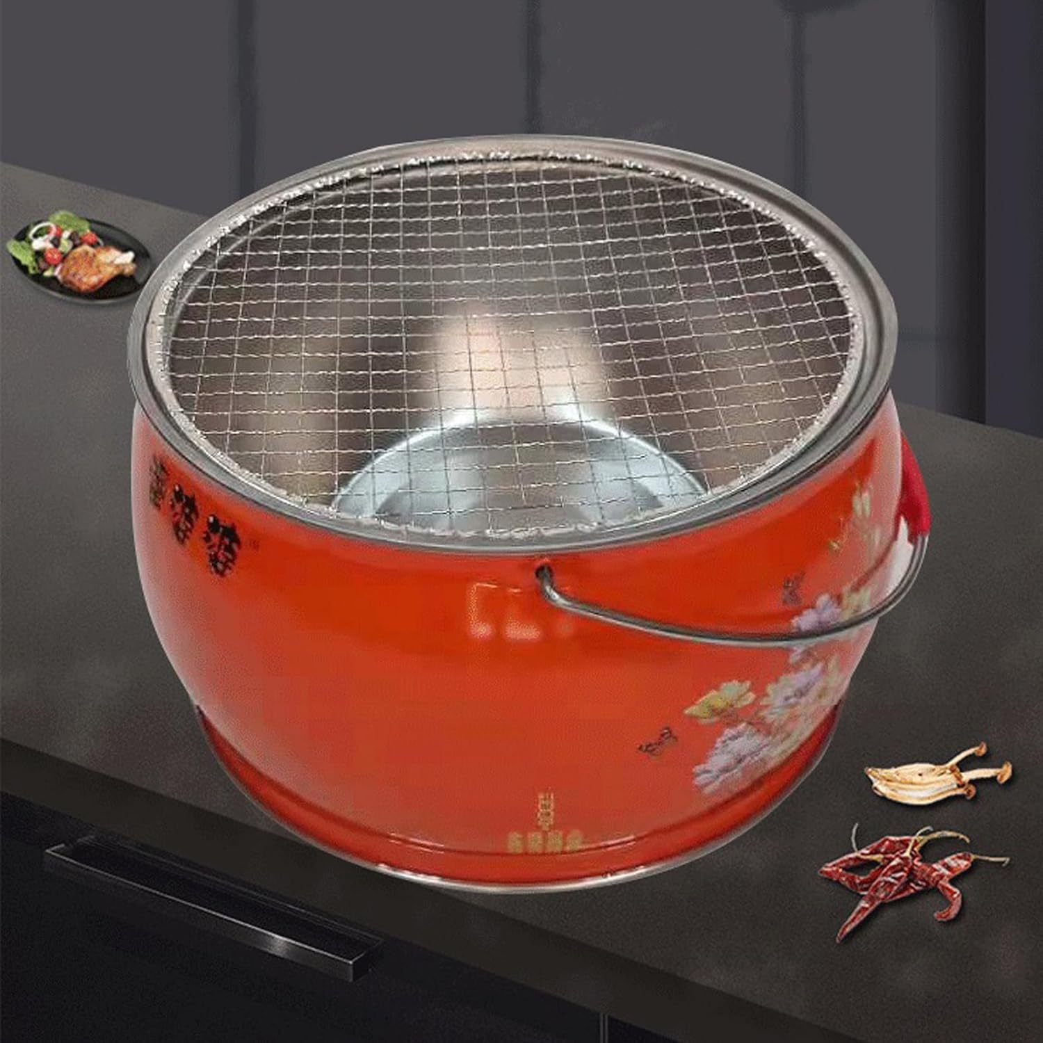 Portable Fire Pit for Camping, Campfire, Warmth - 30.5 x 18cm (B)