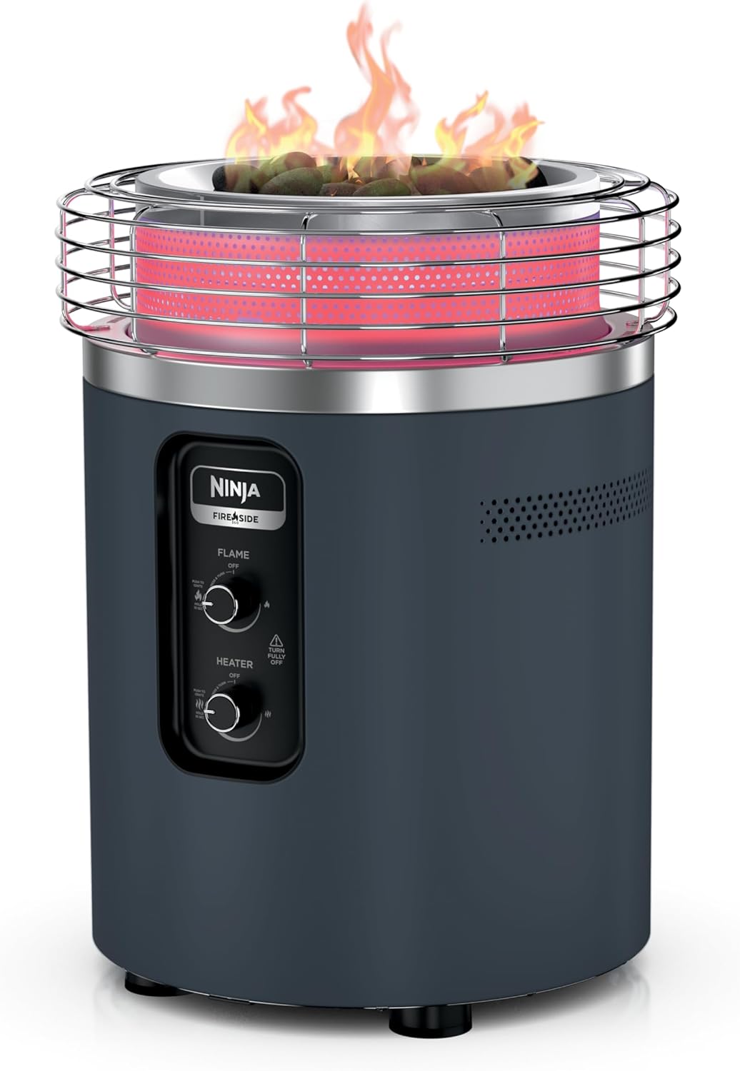 Ninja |Fireside360™ | Outdoor Heater & Fire Pit| 3 Modes: Flame, Heat, Flame & Heat| Portable for Patio, Deck, Camping, Beach | Easy Control Flames & Heat| Push to Start Ignition| Cyberspace | OF101CY
